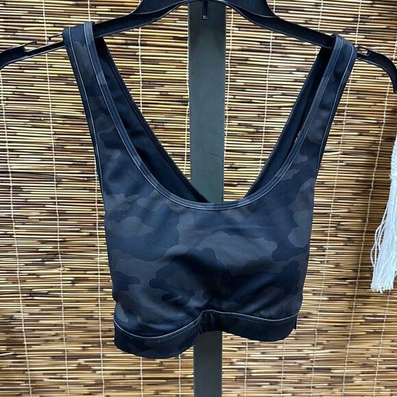 ID Ideology Plus Size Camo-Print Medium-Impact Sports Bra, Created for Macy's - Picture 2 of 3